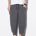 thumbnail image 2 of Birdeem Pantalon Court Ample Décontracté en Coton et Lin pour Homme, 2 of 12