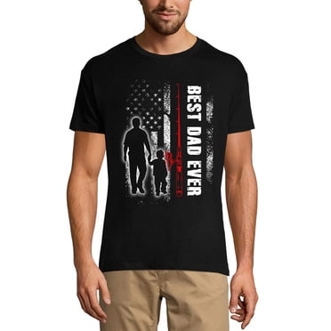Men's Graphic T-Shirt Best Dad Ever - American Flag - Daddy And Son Eco-Friendly Limited Edition Short Sleeve Tee-Shirt Vintage Birthday Gift Novelty