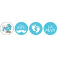 thumbnail image 2 of Darling Souvenir It's A Boy Stickers Candy Chocolate Labels 190 Pcs Party Fabor-Black, 2 of 2