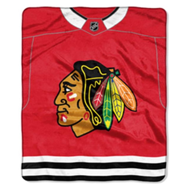 Chicago Blackhawks Blanket 50x60 Raschel Jersey Design