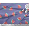 thumbnail image 2 of Soimoi Purple Poly Georgette Fabric Watermelon Fruits Print Fabric by Yard 42 Inch Wide, 2 of 3