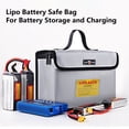 thumbnail image 4 of MesaSe Portable Fireproof Explosionproof Lipo Battery Guard Bag Large Storage Space for Battery Storage and Charging with Double Metal Zipper Case Pouch  260*130*190mm, 4 of 7