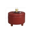 thumbnail image 3 of HomePop Large Leatherette Storage Ottoman, Red, 3 of 5