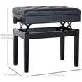 thumbnail image 3 of HOMCOM Height Adjustable Piano Bench with PU Leather Padded, 3 of 10