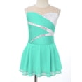 thumbnail image 3 of Yartina Kids Girls Figure Skating Dress Sleeveless Shiny Rhinestones Mesh Spliced Ballet Dance Performance Costume Light Green 10, 3 of 7