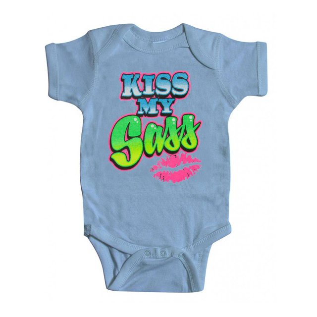 Baby "Kiss My Sass" Bodysuit - Light Blue - 12M