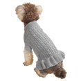 thumbnail image 4 of Hearth & Gear Turtleneck Warm Elegant Rope Pet Sweater Stretch Knit Ruffled Sweater Dress Pet Clothes for Small Dogs Boy Pet Clothes for Medium Dogs Summer Pet Clothes for Medium Dogs Girl Pet Clothes, 4 of 5