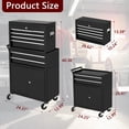 thumbnail image 4 of GloryStar 8-Drawer Tool Chest, Tool Box Organizer w/Lockable Wheels & Detachable Top & Adjustable Shelf, Toolbox for Workshop Garage, 4 of 7