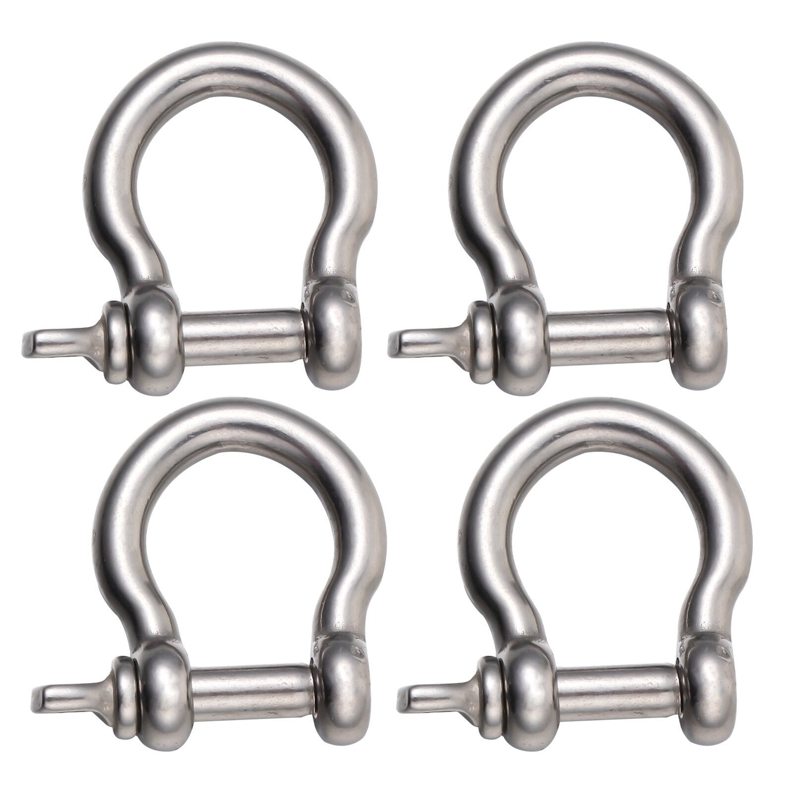 CIMAXIC D Shaped Stainless Steel Shackles for Daily Use Silver Color with Practical Design 4 Pieces,0.98"X0.98"X0.28"