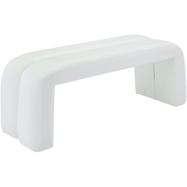 Meridian Furniture Banc en Similicuir Blanc Arc