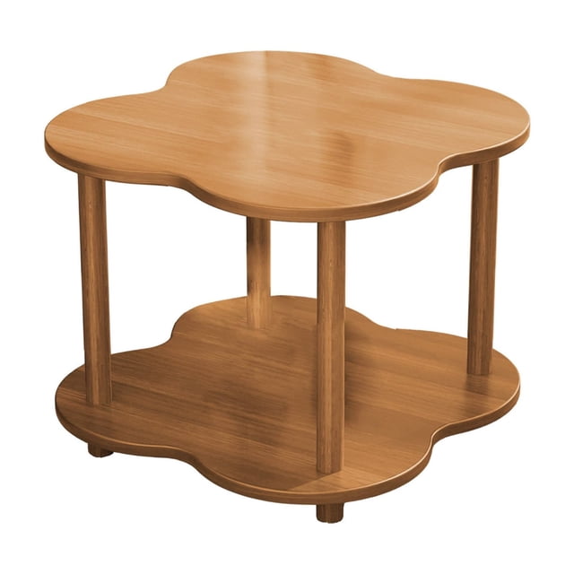 Beige Wooden Side Table 53X40X40Cm Small End Table With Storage Shelf Living Room Coffee Table Nightstand For Bedroom Sofa Balcony Compact Furniture With Open Shelf Design Modern Home Deco