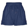 thumbnail image 4 of Shorts for Women High Waisted Drawstring Shorts Summer Casual Loose Mid Rise Sports Short Pants, 4 of 8