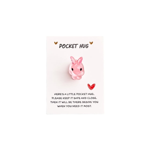 Cheapark English Encouragement Bunny Pocket Card Desktop Decorative with Inspirational Blessings for Home Office Spring Gift