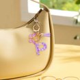 thumbnail image 4 of TopLLC Tools&Home Improvement Initial Letter Keychains For Women Tassel Purple Cute Car Keychain For Wallet Backpack Bag A chopper, 4 of 4