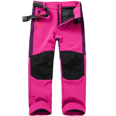 PMVFHDE Kids Clothes Children's Softshell Ski Trousers Lined Cargo Trousers Thermal Trousers Boys Girls Snow Trousers Winter Outdoor Trousers Hiking Trousers Boys Pants Hot Pink,M