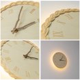 thumbnail image 4 of FSLiving Rechargeable Battery Operated LED Wall Sconces Creative Rattan Woven Wooden Round Wall Clock Decorative Lamp Fixtures Remote Control for Entryway Bedroom Fireplace Mantel Decor - 1 Pack, 4 of 7