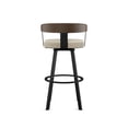 thumbnail image 4 of Amisco Lars 26 in. Swivel Counter Stool - Cream Bouclé Polyester / Brown Wood / Black Metal, 4 of 10