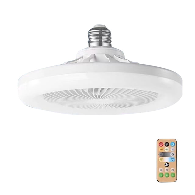 TFixol E27 Ceiling Fan Light with Remote Control, 3-Speed Adjustable, White/Beige Shade, 30W Power, 2100 RPM, ABS+PP Material, 85-265V Input Voltage