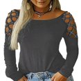 thumbnail image 2 of Long Sleeve Blouse Crew Neck Oversized Top (Women‘s Plus) 1 Pack, 2 of 6