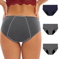 thumbnail image 2 of MeetoTime 3 Pack Womens Panties Stretchy Soft Full Coverage Briefs Comfortable Mid-Waist Underwear, 2 of 8