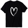 thumbnail image 4 of Besolor Tuniques d'Été pour Femmes à Imprimé de Cœurs, Col Ras du Cou, Manches Courtes, T-Shirts Décontractés Amples, Blouse de Sortie, 4 of 4