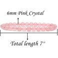 thumbnail image 2 of Natural Rose Crystal Gemstone 6mm Round Beads Stretch Bracelet 7" Unisex, 2 of 5