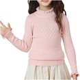 thumbnail image 1 of Posijego Girls Turtleneck Sweaters Ribbed Knit Long Sleeve Sweater T-Shirts Winter Slim Basic Tee Tops for Little Girls, 1 of 4