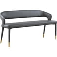 thumbnail image 2 of Meridian Furniture Destiny Grey Vegan Leather Bench, 2 of 15