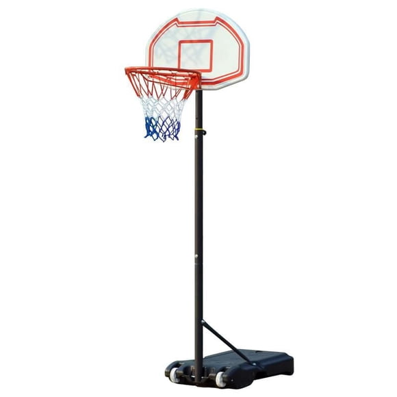 Backyard Lifestyles Portable Classic Basketball Net – Adjustable 63"–82.5" Height, Polyethylene Backboard, Steel Pole, Outdoor Use