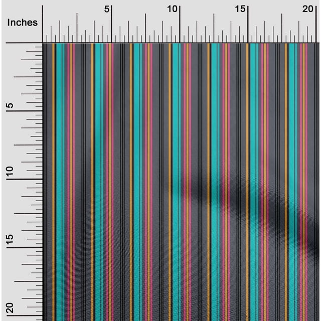 oneOone Georgette Viscose Fabric Multicolor Stripe Decor Fabric Printed BTY 42 Inch Wide