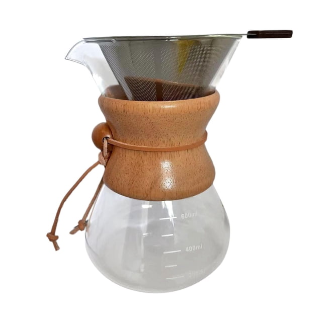Tnarru Cafetière pour Infusion Manuelle Cafetière Goutte à Goutte avec Échelle Cafetière en Verre Cafetière Goutte à Goutte Réutilisable pour Café 600 ml