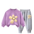 thumbnail image 2 of Pisexur Ensemble de Vêtements d'Automne et d'Hiver pour Bébés Filles Garçons 2 Pcs Mode Décontractée Imprimé Floral Manches Longues Col Rond Chandails en Molleton et Pantalons Ensemble de Survêtement pour Filles Garçons 3-8 Ans, 2 of 4