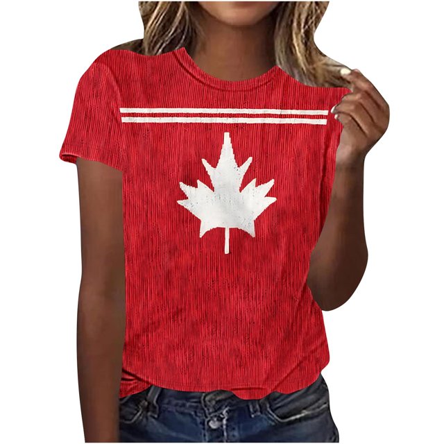 Pisexur Hauts pour Femmes, Hauts de Sortie pour Femmes, Hauts pour Dames, Hauts de Printemps pour Femmes 2025, Nouveau T-shirt à Manches Courtes à Col Rond Décontracté Imprimé pour Femmes Multicolore, 2TG