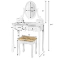 thumbnail image 2 of Costway Vanity Table Set Dressing Table Set W/5 Drawer Make Up Table and Stool Set White, 2 of 10