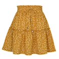thumbnail image 4 of Womens Skirts Summer Cute High Waist Ruffle Skirt Print Swing Beach Mini Womens Summer Clothes Yellow XL, 4 of 5