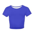 thumbnail image 4 of Women's Casual Crew Neck Short Sleeve Crop Top Soft Basic Tee for Everyday Spring Summer Wear, 4 of 4
