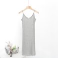 thumbnail image 4 of Tqcoqu Women Solid Color V-Neck Sleeveless And Unadjusted Buckle Short Nightgown, 4 of 4