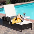 thumbnail image 3 of Costway2 PCS Chaise Longue en Rotin PE avec Accoudoirs Inclinable Coussin Réglable, 3 of 10
