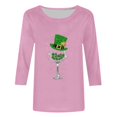 thumbnail image 4 of T-Shirt Ample à Manches Trois-Quarts et Col Rond Imprimé pour la Saint-Patrick pour Femmes, 4 of 5