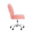 thumbnail image 4 of Linon Cami Faux Fur Upholstered Armless Office Chair in Blush Pink, 4 of 14