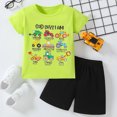thumbnail image 2 of Toddler Boy Outfit Set Summer Clothes Pullover Car Print Shirt Short Set 2T Boy Clothes Summer, 2 of 4