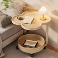 thumbnail image 2 of Coffee Modern Rolling Side Table Mobile End Table With Wheels 2-Tier Nesting Table For Living Room Bedroom Portable C-Shaped Frame Locking Casters Pp Top Iron Frame Dimensions Not Provided, 2 of 7