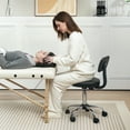 thumbnail image 2 of HOMCOM Adjustable Rolling Stool with Backrest, Faux Leather Stool Chair, 2 of 10