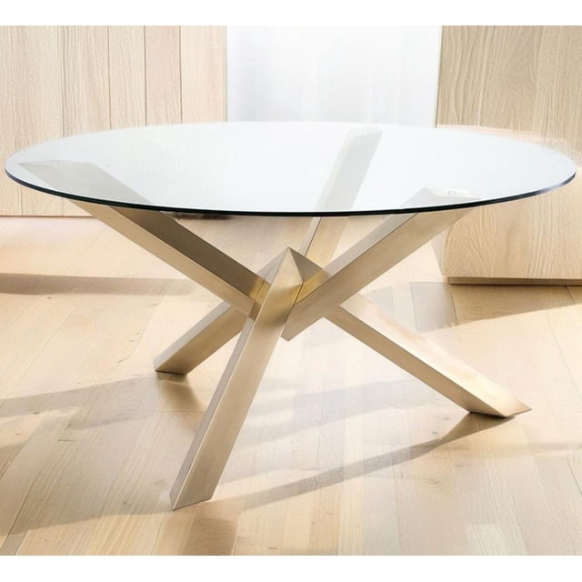 TABLE à Manger Ronde en Verre COUTURE - 60 Pouces