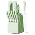 thumbnail image 1 of Hecef 15-Piece Stainless Steel Knife Set with Block, Food-Grade Non-Stick Coating, 1 of 10
