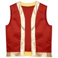 thumbnail image 3 of vastwit Mens Halloween Toad Vest Costumes Open Front Shiny Trim Waistcoat Cartoon Captain Cosplay Outfits Red S, 3 of 6