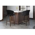 thumbnail image 4 of Modern Velvet and Wood 26" Counter Stool in Black, 4 of 7
