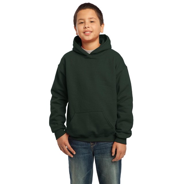 Gildan Boy's Long Sleeve Front Pouch Pocket Hooded Sweatshirt - 18500B