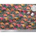 thumbnail image 2 of Soimoi Moss Georgette Fabric Flamingo Bird Fabric Prints by Yard 42 Inch Wide, 2 of 3