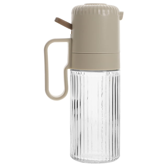 Distributeur d'Huile Transparent Bouteille d'Huile d'Olive Bouteille Vaporisateur d'Huile Vaporisateur d'Huile par Gouttes de Pluie. la Bouteille Présente un Corps en Verre Nervuré avec un Dessus en Plastique beige et une Poignée pour une Prise Facile. Idéal pour une Distribution d'Huile Contrôlée pendant la Cuisson, le Gril, la Pâtisserie Ou la Préparation de Salades. Convient à l'Huile d'Olive, la sauce Soya, le Vinaigre et Autres Assaisonnements Liquides. Dimensions : 18.50x9.50x6.00cm (7.27x3.73x2.36 Po